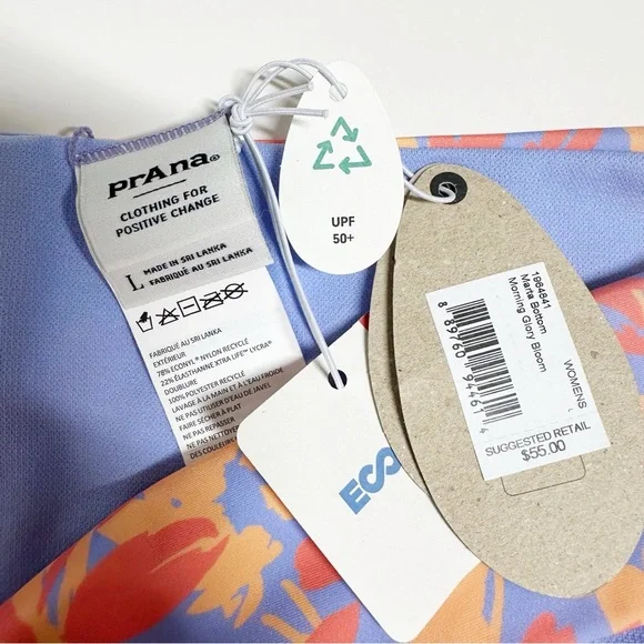 Prana Women’s Marta Swim Bottoms Morning Glory Bloom Large NWT - Picture 4 of 8